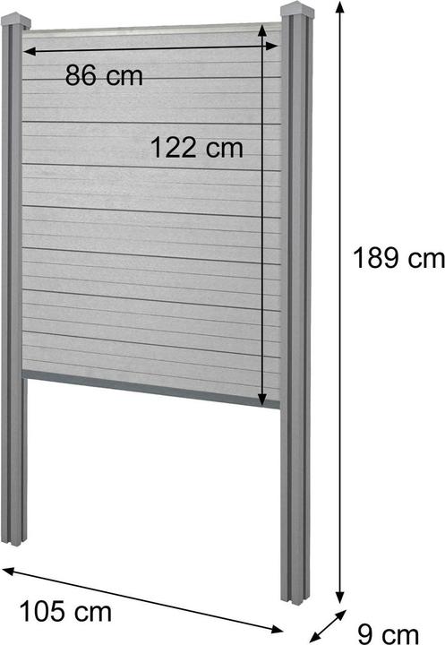 Produktbild JOHN316 WPC Sichtschutzzaun Savon