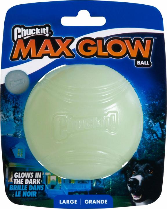 Chuckit! CHUCKIT MAX GLOW palla da recupero luminosa 7 6 cm di diametro taglia L bianco (Cucciolata di cane giocattolo)
