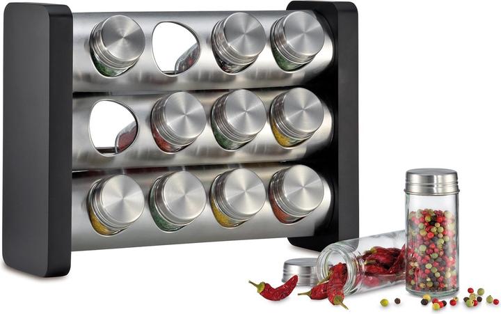 Produktbild Küchenprofi Gewürzständer mit 12 Gläsern schwarz rechteckig