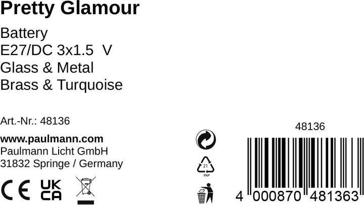 Nährwerte und Zutaten Pauleen Mobile Tischleuchte Pretty Glamour (E27)