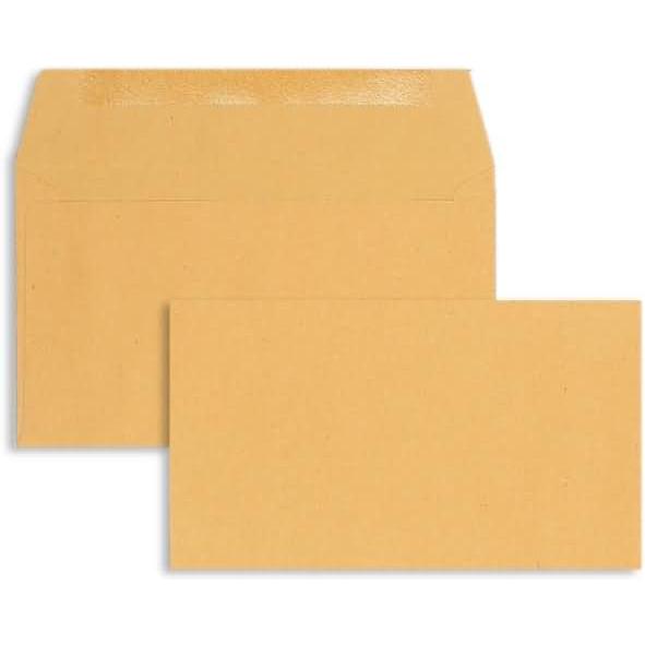 Blanke, Briefumschlag, Briefumschläge 89x152mm 70g/qm gummiert VE=1000 Stück braun (1000 x)