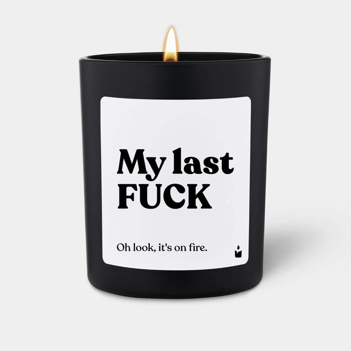 Image du produit Chatty Candles Bougie parfumée Woody My last FUCK - Oh look, it's on fire.