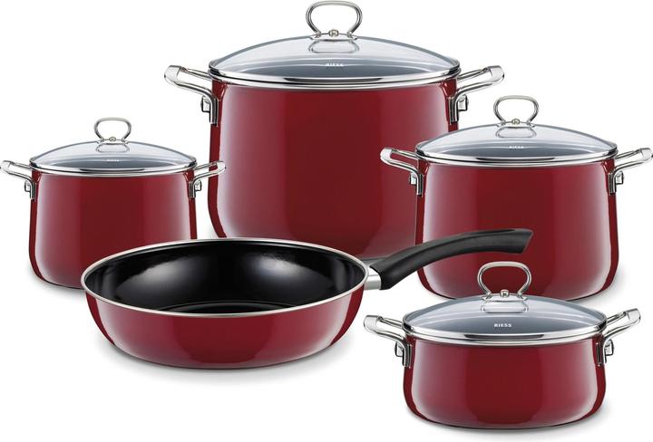 Riess Enamel set 5 pieces (28 cm, Casserole + Stewpot, Enamel)