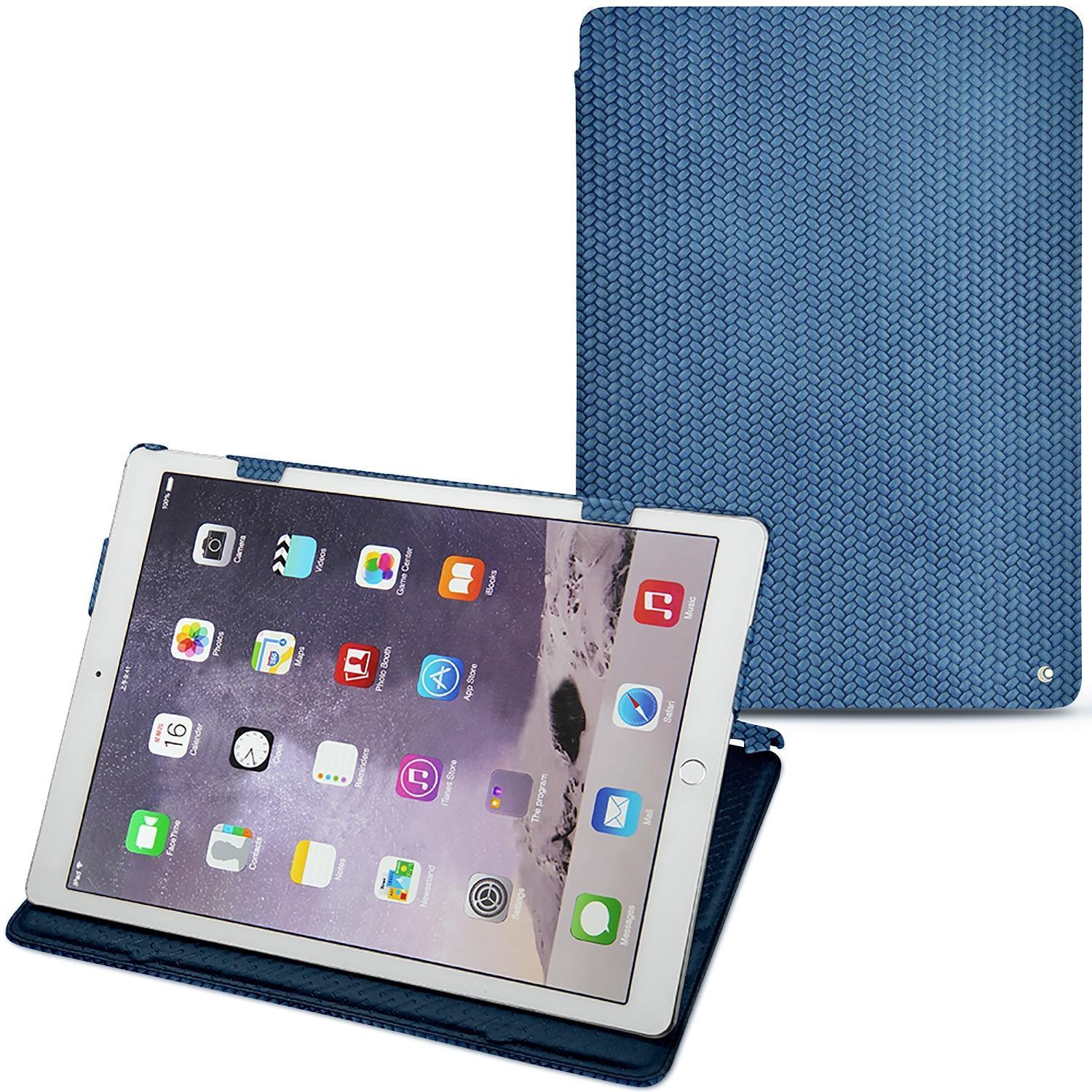 Noreve Lederschutzhülle horizontal (iPad Pro 12.9), Tablet Hülle, Blau