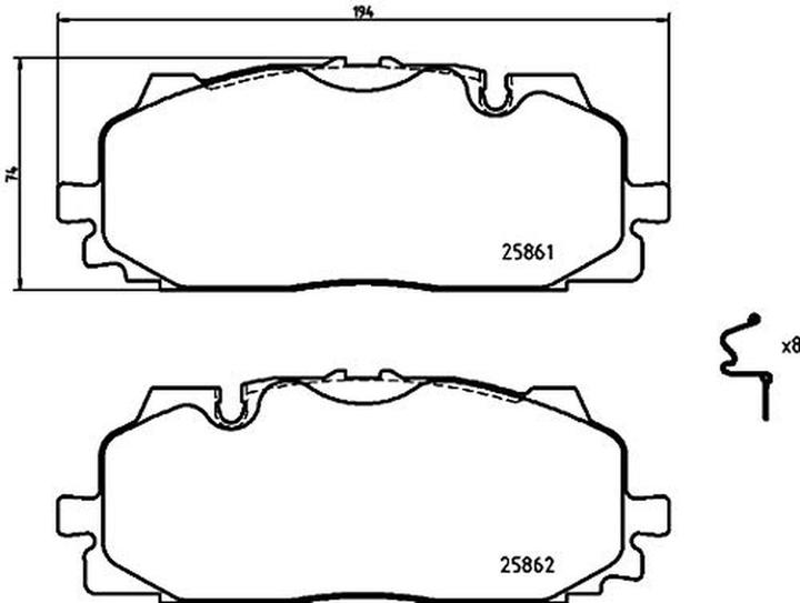 Actual product image Brembo Pad set Va For Audi
