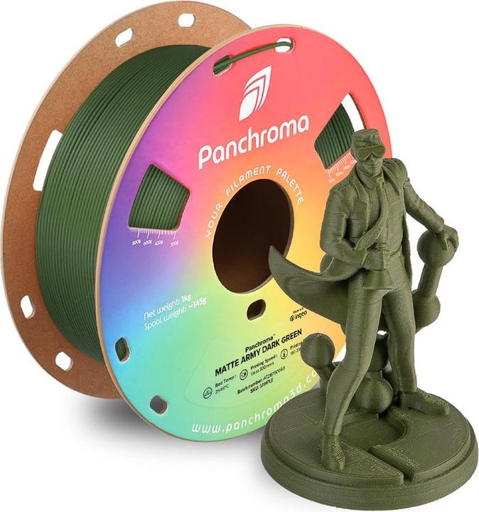 Actual product image Polymaker Panchroma™ PLA Matte Army (PLA, 1.75 mm, 1000 g, Green)