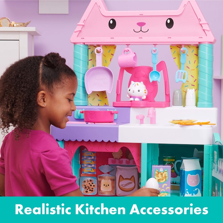 Productafbeelding Gabby's Dollhouse Gabby's Poppenhuis, Kinderkeukenset Cakey met Speelkeuken Accessoires, Speelgoed Eten, Geluid Eff