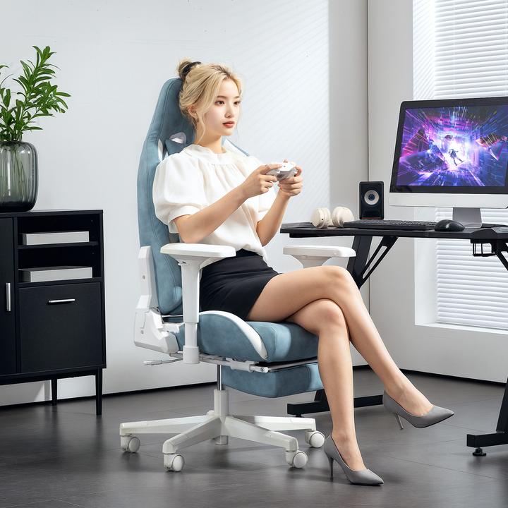 Image du produit Homcom Gamingstuhl Kunstleder Blau