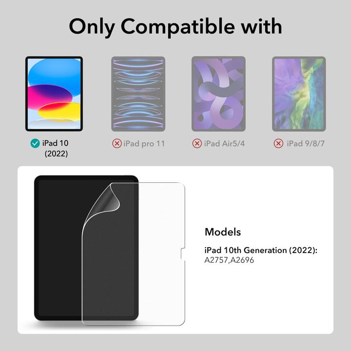 Image du produit ESR PAPER-FEEL - Screen 2-Pack (2 pcs, Apple iPad 2022 (10e génération))