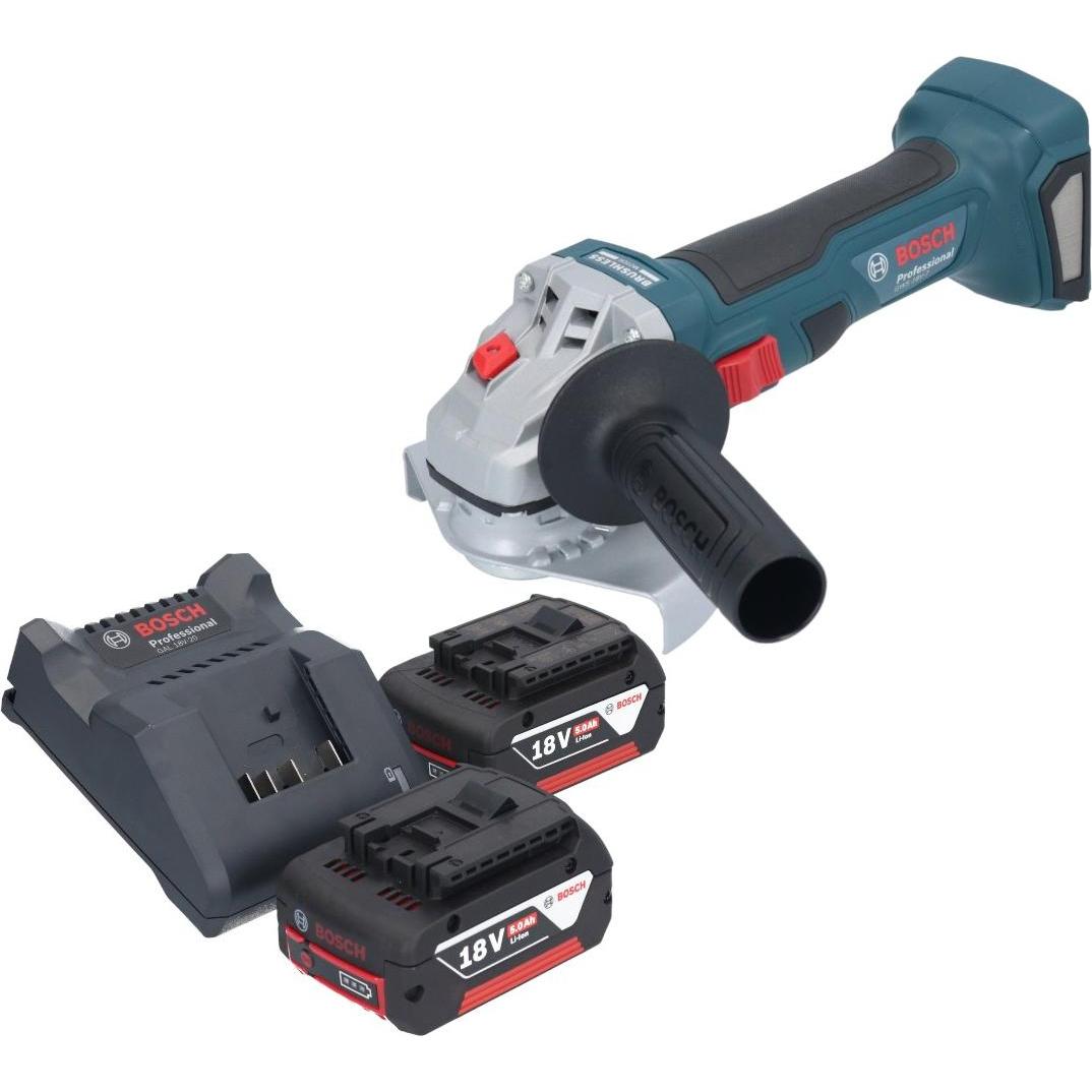 Bosch Professional, Winkelschleifer, Bosch GWS 18V-7 Professional Akku Winkelschleifer 18 V 125 mm Brushless + 2x Akku 5...