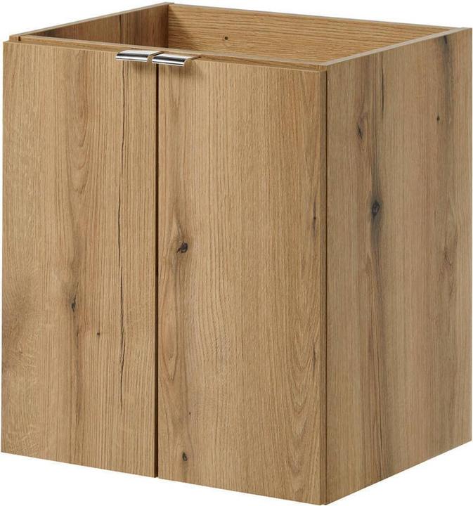 Actual product image En.Casa Waschtischunterschrank Skelbolu 50x60x40cm Eicheoptik/Schwarz