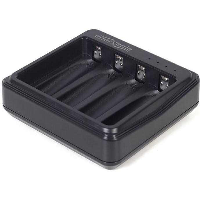 Gembird ENERGENIE Caricabatterie USB per batterie AA/AAA Nero (AA / LR6 / LR06 / Mignon / R6 / R14505, AAA / LR03 / Micro / R03 / AM4 / MN2400 / KR03)