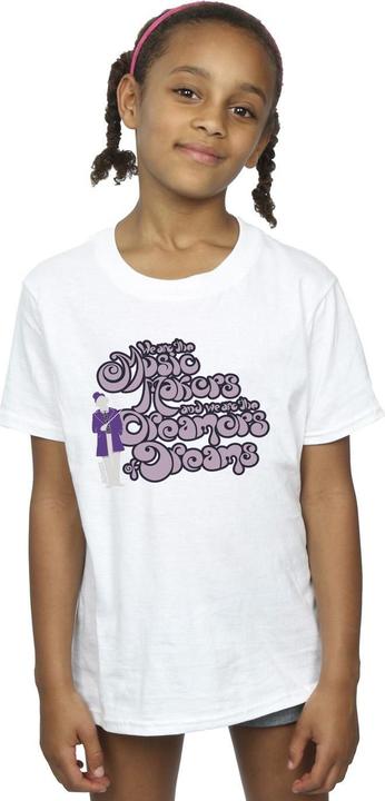Actual product image Willy Wonka & the Chocolate Factory Girls Dreamers Text Cotton T-Shirt (152, 158)
