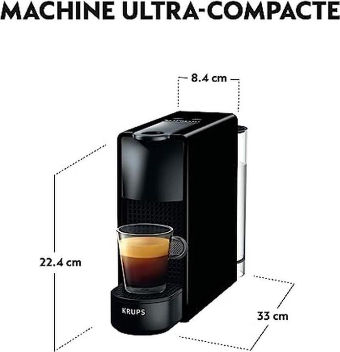 Actual product image NESPRESSO Krups Essenza Mini Piano Black Pod Coffee Machine 06 Litres Black