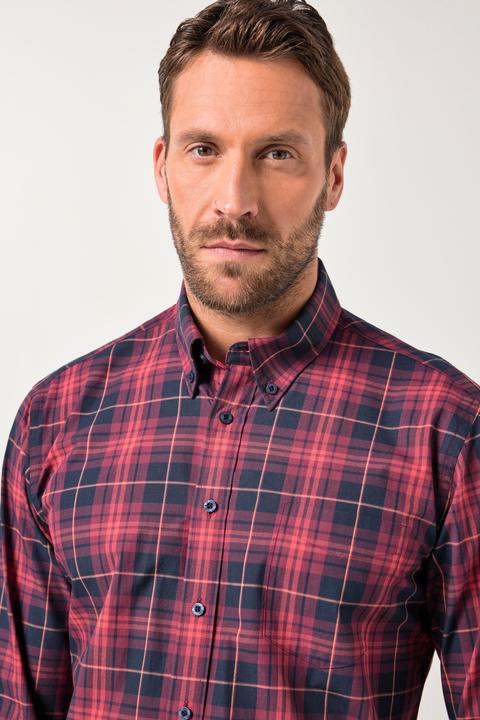 Produktbild JP1880 Karohemd, Langarm, Buttondown-Kragen, Modern Fit (7XL)