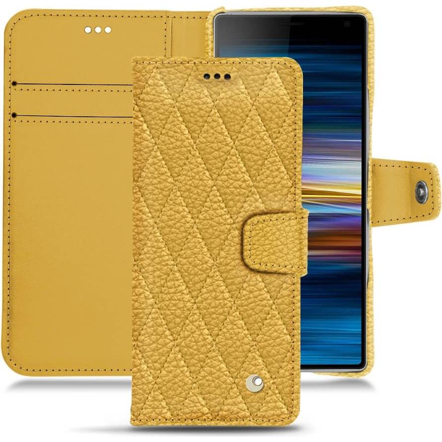 Noreve Lederschutzhülle Wallet (Sony Xperia 10 Plus), Smartphone Hülle, Orange