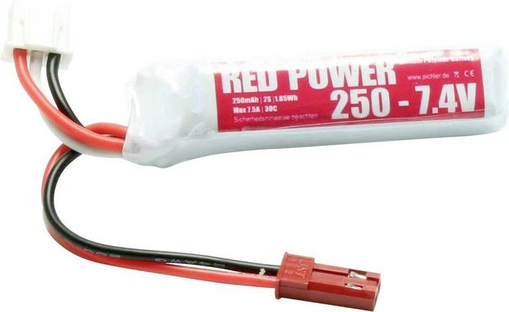 Actual product image Red Power Model making battery pack (LiPo) 7.4 V 250 mAh Softcase JST (7.40 V, 250 mAh)