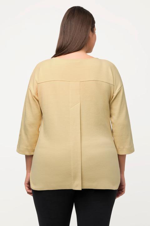 Immagine prodotto Ulla Popken Maglia in cotone biologico con scollo a barca e maniche a 3/4 (50, 52)