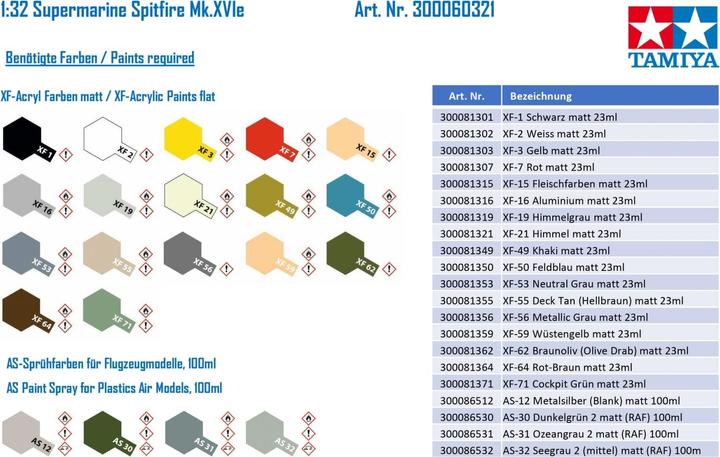 Image du produit Tamiya Supermarine Spitfire Mk. XVIe