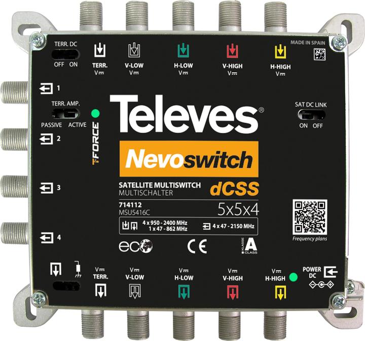 Actual product image Televes Multiswitch 10.20cm (4") 2x16 NEVO-SCR dCSS kaska. MSU5416C (Multi switch)