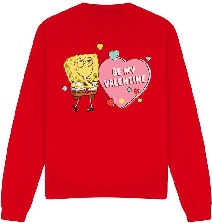 Actual product image Spongebob Squarepants Unisex Adult Be My Valentine Sweatshirt (XL)
