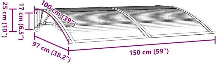 Produktbild vidaXL Türvordach (150 x 103 cm)