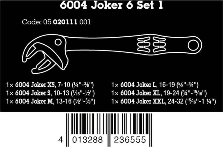 Actual product image Wera 6004 Joker 2 Set 1 Selbstjustierender Maulschlüssel-Satz