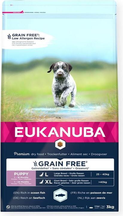 Produktbild Eukanuba Grainfree Puppy L/XL Salmon (Welpe + Kitten, 1 Stk., 3000 g)