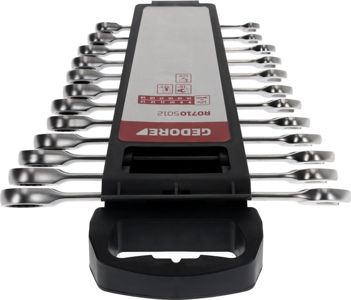 Actual product image Gedore Red Combination ratchet open-end spanner set metric 12 pieces (19 mm, 8 mm, 10 mm, 14 mm, 18 mm, 11 mm, 12 mm, 17 mm, 15 mm, 13 mm, 9 mm, 16 mm)