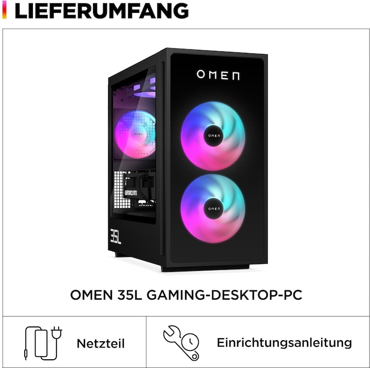 Produktbild HP OMEN 35L GT16-0476ng Gaming PC i7-14700F 32GB/2TB SSD RTX 4070Ti Super Win11 (Intel Core i7-14700F, 32 GB, 2000 GB, GeForce RTX 4070 Ti Super)