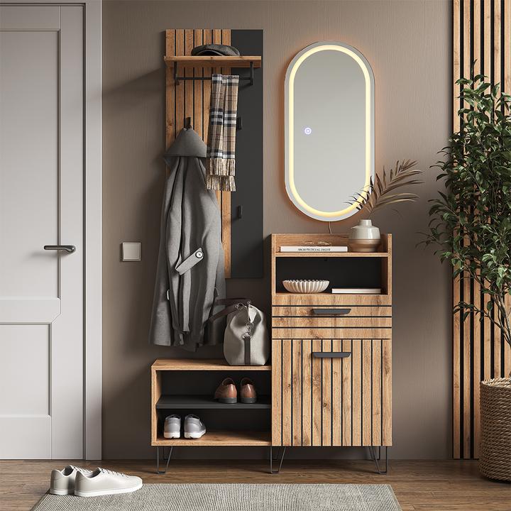 Actual product image Vicco Wardrobe Amber, Oak Wotan, 100 x 100 cm 3 parts