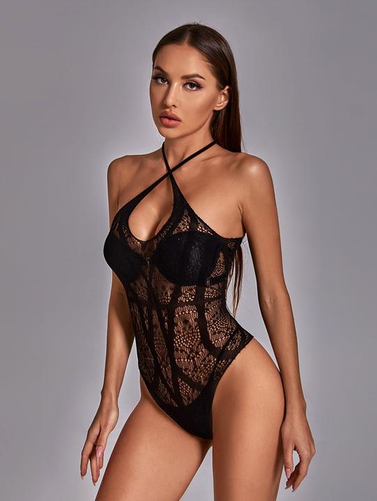 Produktbild Christine Le Duc Spitzenbody Schwarz (One Size)