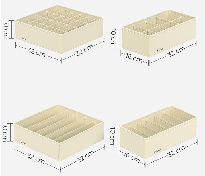 Produktbild Songmics Flatbox Beige, Materialtyp: Textil, Material: Textil (22.50 cm, 8x)