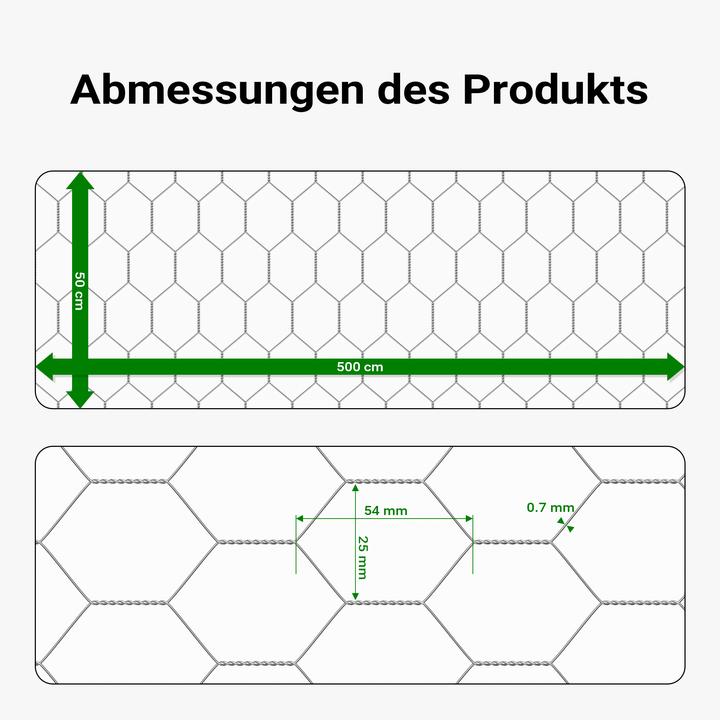 Actual product image Wiltec Aviary wire 5x0.5m rabbit wire 25mm mesh size hexagonal mesh fence (5 m)