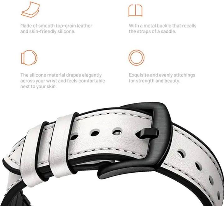 Produktbild Porodo Silicone Watch Band for Apple Watch 44mm / 45mm - White (45 mm, 44 mm, Silikon)