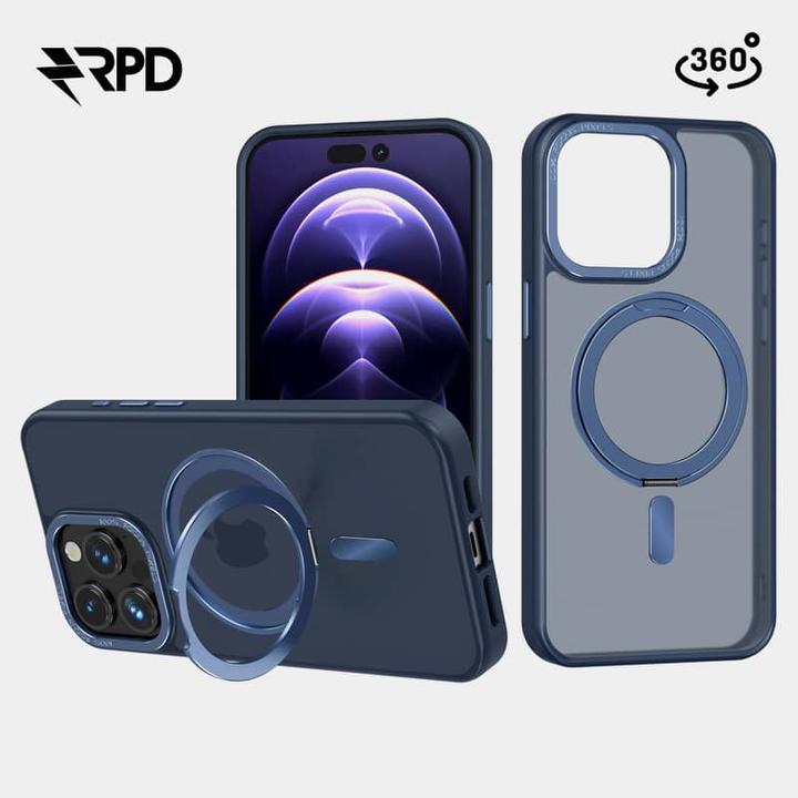 Produktbild RPD Apple Phone 16 Pro - 360 Grad Magsafe Stand Etui dunkelblau (Apple iPhone 16 Pro)