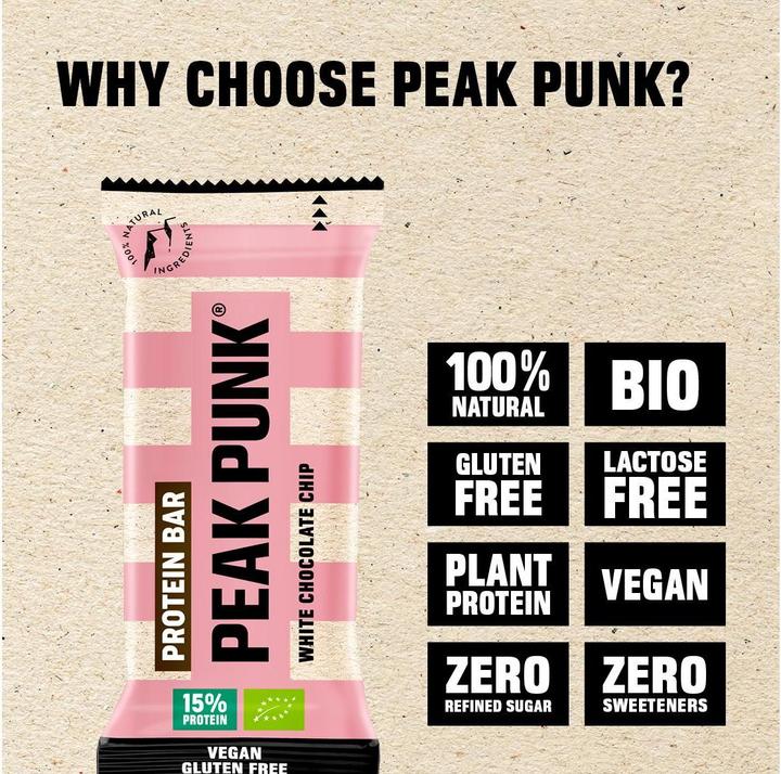 Produktbild Peak Punk Bio Protein Bar (Weisse Schokolade, 12 Stk., 660 g)