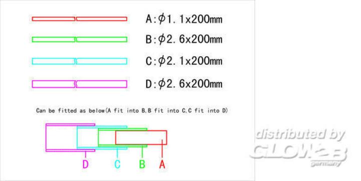 Produktbild Master Tools 20CM Brass Pipe / Messingrohr Set 4
