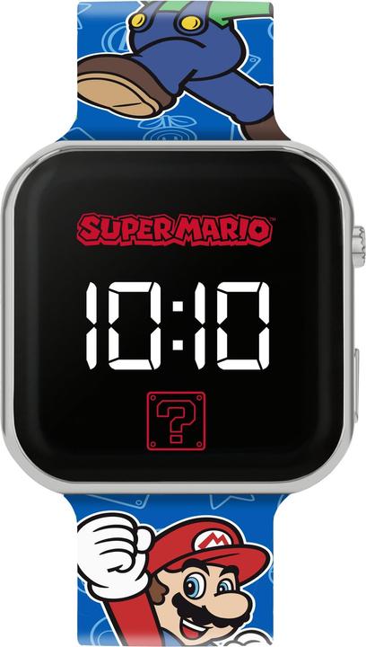Super Mario Bros. Mario Kids LED Quartz Silicone Blue Strap Watch GSM4259 (Digitaluhr)