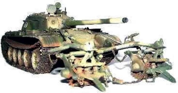 Actual product image Trumpeter Finnish tank T-55 with minesweeper