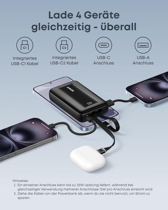Produktbild Anker Zolo Powerbank 20000mAh, 45W Schnellladegerät (20000 mAh, 45 W)
