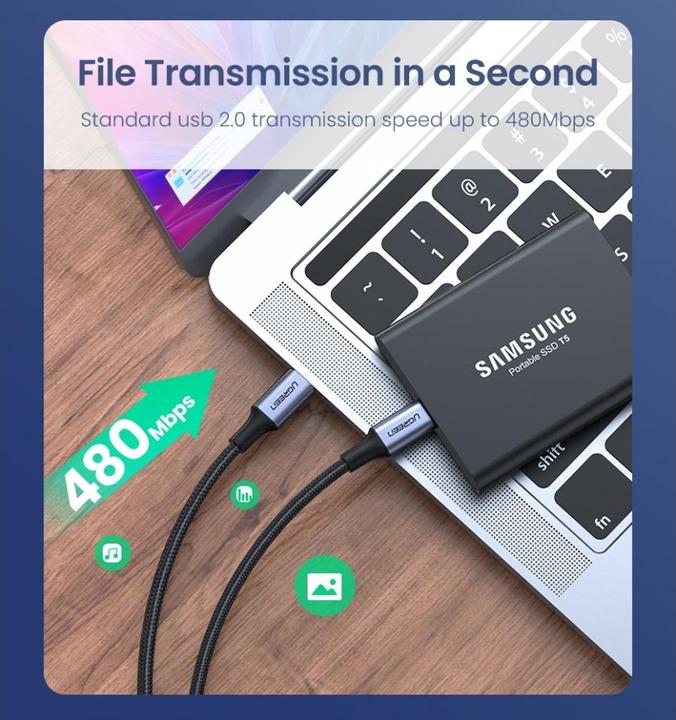 Actual product image Ugreen USB C – USB C (1.50 m, USB 2.0)