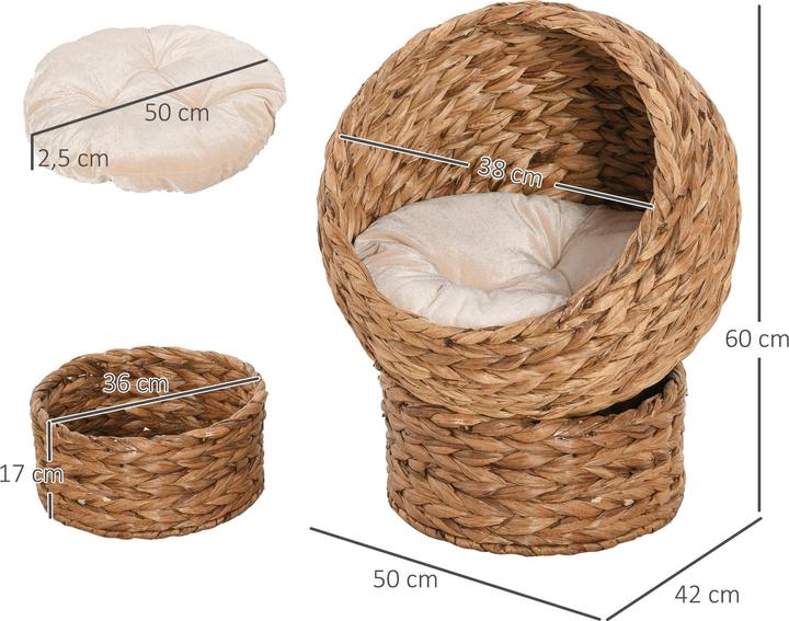 Produktbild PawHut Katzenhaus aus Rattangeflecht (Katze)