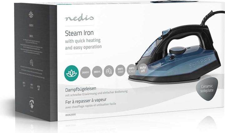 Produktbild Nedis Bügeleisen | 2600 W | Dampf Schuss | Keramisch | 0.32 l (2600 W, 1 g/min)