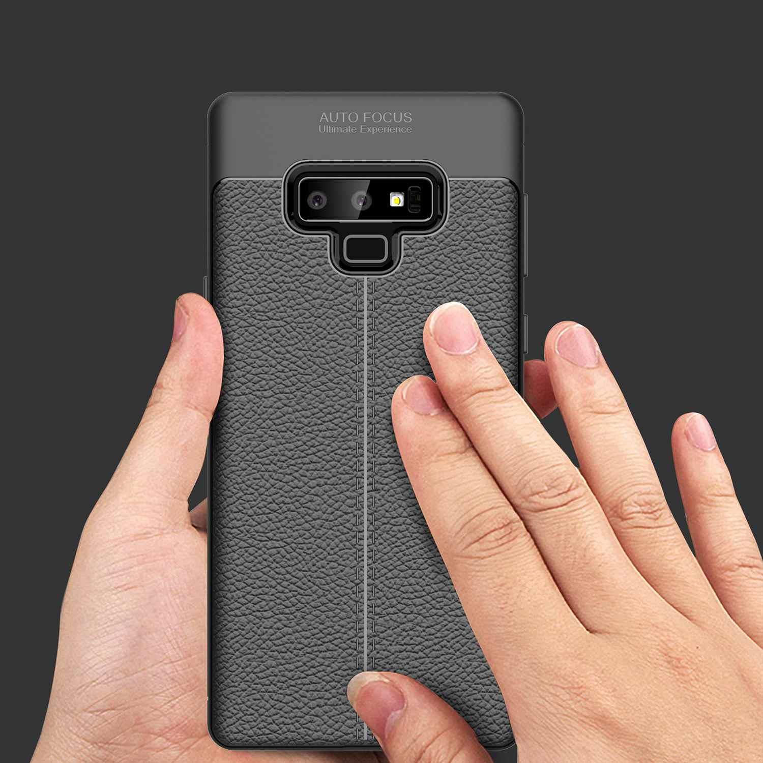 Thumbnail - Cadorabo TPU Cover Kunstleder Struktur (Samsung Galaxy Note 9), Smartphone Hülle, Schwarz