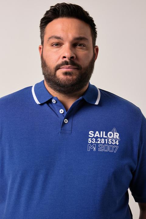 Actual product image Men+ Poloshirt, Bauchfit, Halbarm, Piqué, Print (7XL)