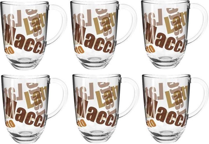 Leonardo Latte Macchiato-Glas Napoli mit Text 3.8 dl, Transparent (380 ml, 6 x)