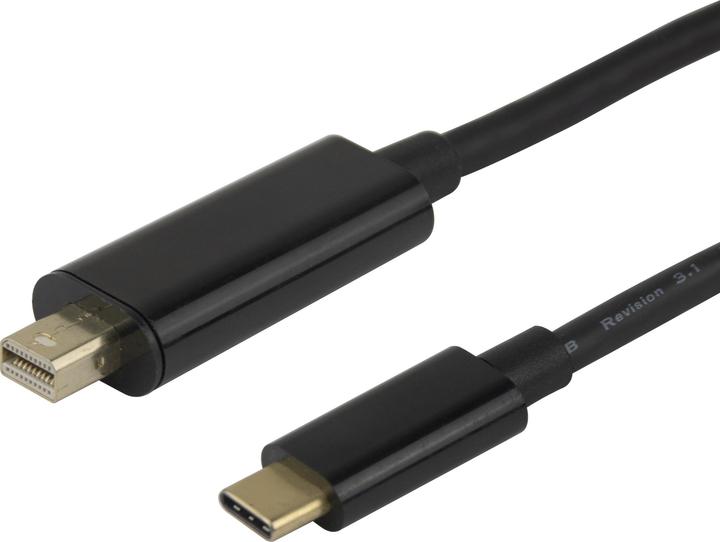 Deltaco USB-C - miniDisplayPort cable 4K UHD gold plated 1m black (1 m)