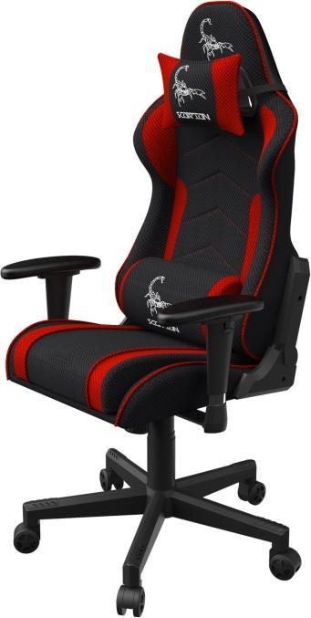 Actual product image Gembird Gaming chair SCORPION juodas/red mesh