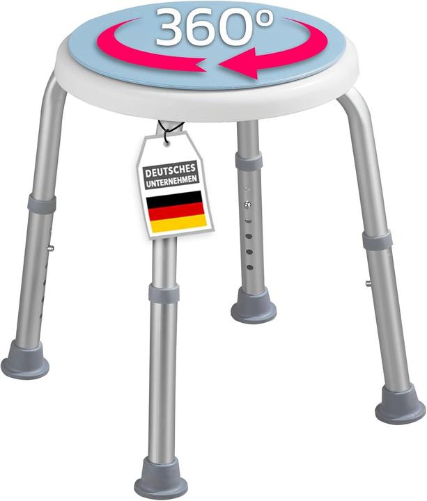 Karat Drehbarer Duschhocker, höhenverstellbar, bis 136kg (136 kg)